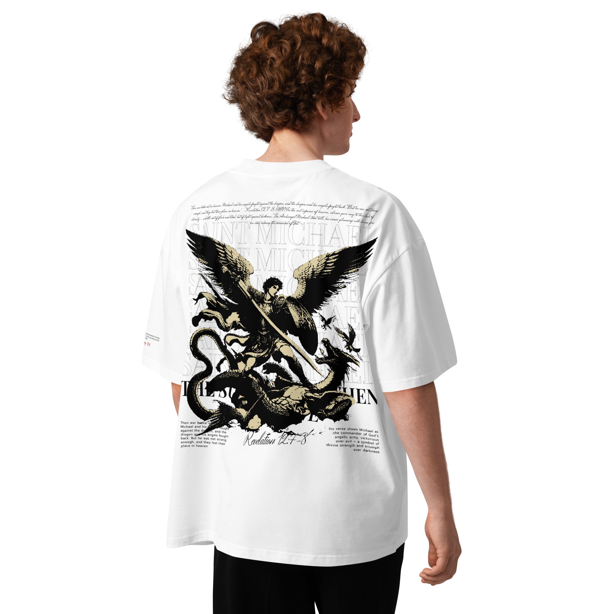 Saint Michael Oversized T-Shirt | Christian Streetwear – FaithWear